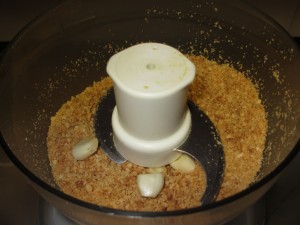 almond and garlic - crushed almonds and garlic