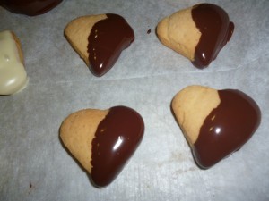 chocolate heart shaped cookies