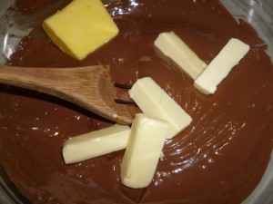 melted chocolate with butter